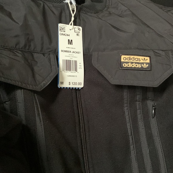Adidas Black Warm Bomber Jacket M - Picture 8 of 11